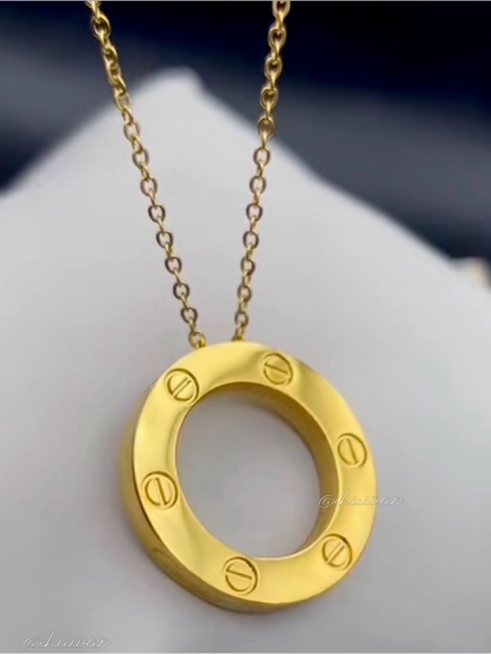New 18K Gold Plated Stainless Steel Screw Motif Necklace